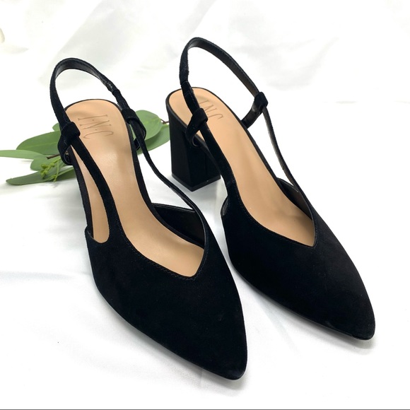 INC Brelina Suede Leather Slingback Heels size 7.5 - Picture 11 of 12